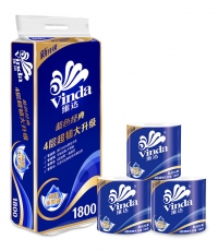 维达V4028蓝色经典卷筒纸3层180g*6