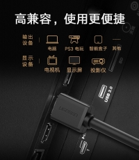 绿联10108 4K高清HDMI线2.0版3m
