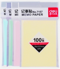得力7157彩色百事贴76*101mm(黄)*12