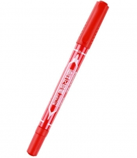 齐心MK804小双头记号笔0.5-2mm红*12