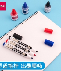 得力S502可加墨白板笔(红)*10