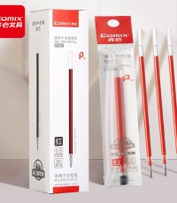齐心R980通用中性笔替芯0.5红色*20