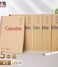 晨光A5无线装订本100页雅致办公APYJX550*5