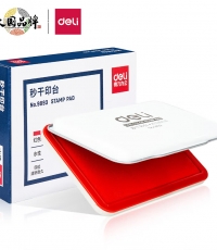 得力9893方形铁盖秒干印台143x87mm(红)