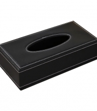 黑色皮面中号抽纸盒19*12*8cm