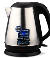 得力0763电热水壶1.5L(灰白)单层不锈钢