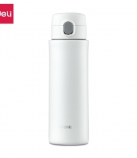 得力LL609弹盖保温杯420ml（白）