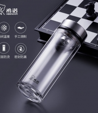 希诺XN-7073双层真空玻璃保温杯380ml