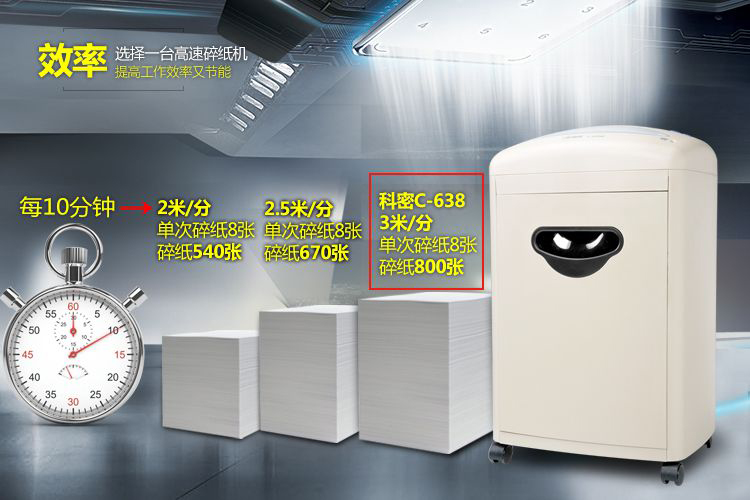 科密C-638碎纸机 科密办公室家用文件粹纸机