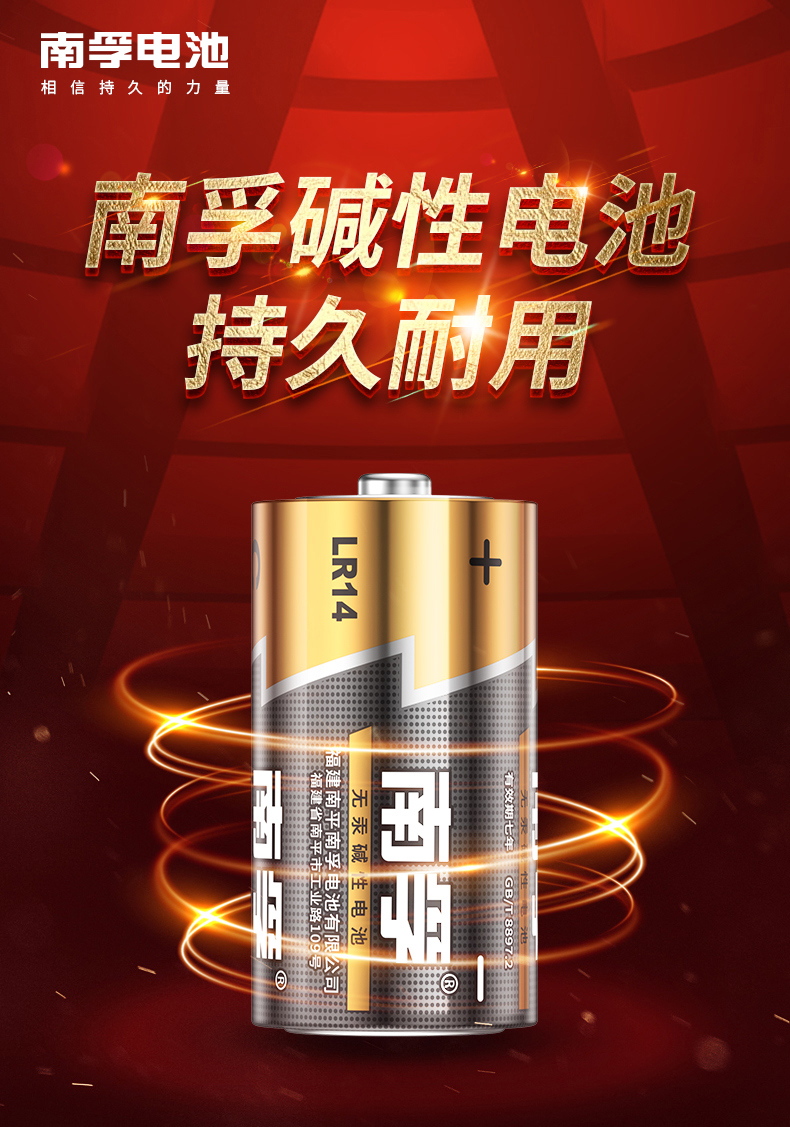 南孚LR14-2B 2号电池2pcs *12
